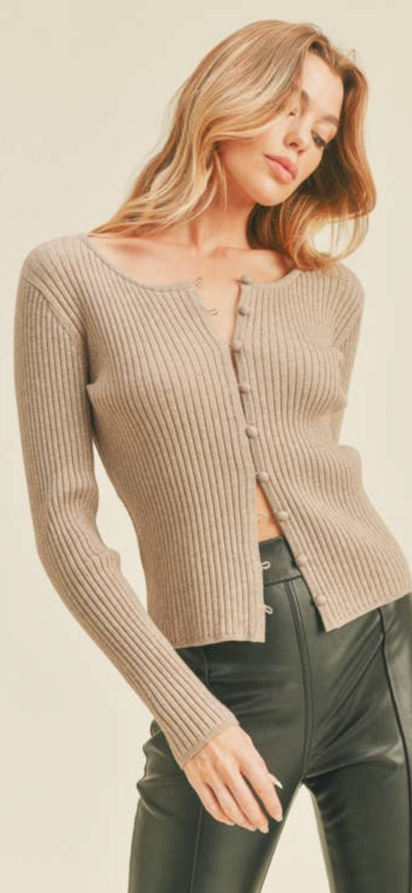 CAFECITO Ribbed Cardigan
